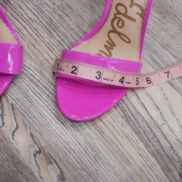 Sam Edelman Hot Pink Patent Block Heel Sandals - Picture 13 of 14
